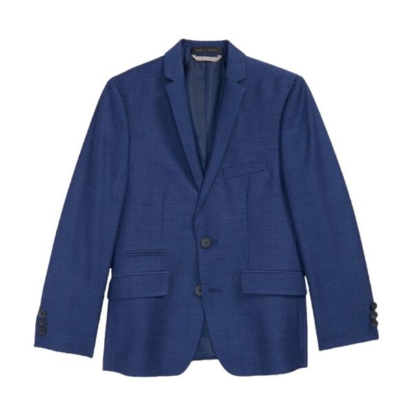 Andrew Marc Kids Blue Textured Two Button Skinny Fit Suit Jacket Size 14R NWT - Picture 1 of 5